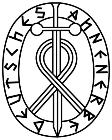 Ahnenerbe symbol. Illustration modification by Malyszkz (c. 2011). PD-CCA-Share Alike 3.0 Unported. Wikimedia Commons.