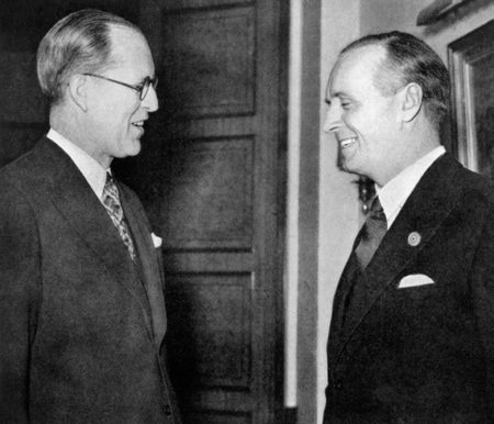 Joseph P. Kennedy, Sr. meeting with a senior Nazi official. Photo by anonymous (date unknown). 