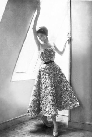 A Catherine inspired “Miss Dior” dress from her brother’s spring/summer 1949 collection. Photo by Lillian Bassman (c. 1949). Harper’s Bazaar. 