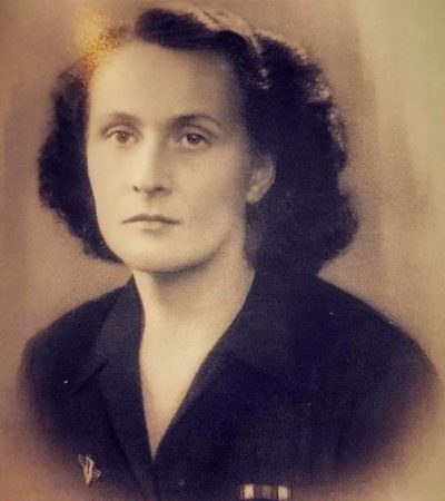 Catherine Dior in 1945 after her return from deportation. Notice the sad expression on her face. Photo by anonymous (c. late 1945). Collection Christian Dior Parfums, Paris.