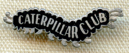 Official Caterpillar Club silver pin awarded to T/Sgt George P. Smith. Photo by Greg Smith (c. 2021). Courtesy of Greg Smith.