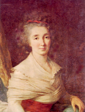 Portrait of Adrienne de Noailles, wife of Gilbert du Potier, Marquis de Lafayette. Painting by anonymous (c. Between 1785 and 1799). Private collection. PD-Author’s life plus 100 years or fewer. Wikimedia Commons.