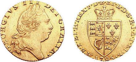 George III gold guinea coin. Photo by anonymous (date unknown). 