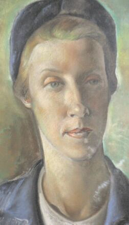 Portrait of Mary Elmes by a Spanish artist who was a refugee in France. It was a personal gift to Mary. Painting by Balbino Giner Garcia (c. 1941). Courtesy of Bernard S. Wilson.