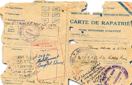 Repatriation card. Photo by anonymous (date unknown). Les Enfants et Amis ABADI. https://www.lesenfantsetamisabadi.fr