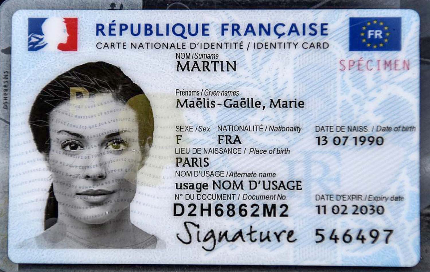 Франция ID Card PSD