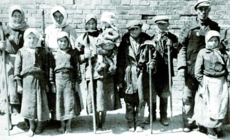 Forced laborers in Germany. Photo by anonymous (date unknown).