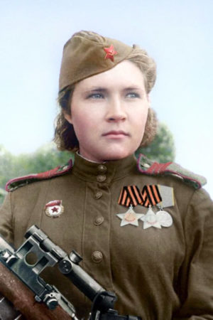 Sgt. Lyuba Makarova. Photo by anonymous (date unknown). Media Drum World. 