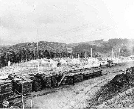 View of KZ Natzweiler-Struthof after its liberation. Photo by Braze J. McCroby (30 November 1944). PD-U.S. Government. Wikimedia Commons. 