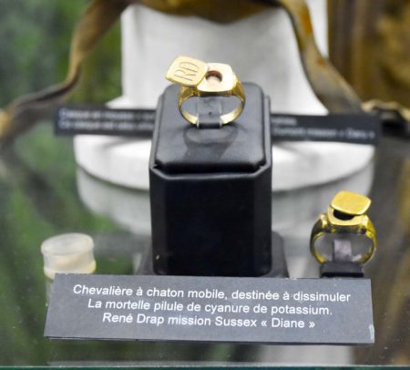 Ring issued to Sussex Plan agents to carry a concealed cyanide capsule. Photo by Sandy Ross (7 June 2022). 