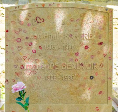 Grave of Jean-Paul Sartre and Simone de Beauvoir in Montparnasse Cemetery. Photo by Sandy Ross (11 June 2022).