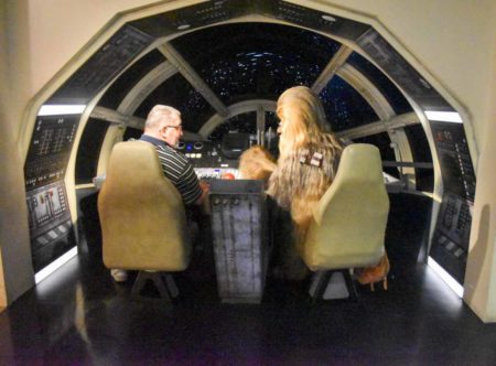 Stew (left) and co-pilot, Chewbacca (right) planning the attack on the Death Star. Another hit with the grandkids. Photo by Sandy Ross (15 June 2022).
