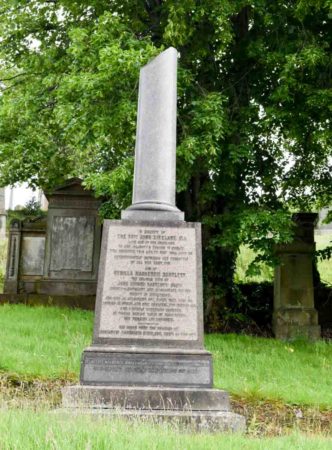 One of the thousands of graves inside the Glasgow Necropolis. Truncated monuments indicate the occupant met a violent death. Photo by Sandy Ross (17 June 2022).