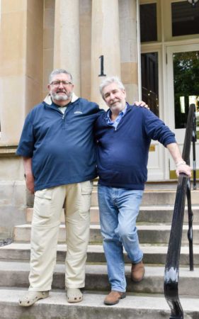 Stew (left) and Roland (right) at the end of our visit to Glasgow. Photo by Sandy Ross (17 June 2022).