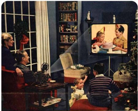 The 1950s family slide show. Photo by anonymous (date unknown). 
