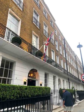 Front entrance to the Dorset Hotel. Dorset Square is across the street. Photo by Sandy Ross (15 June 2022).