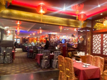 Inside the Phoenix Palace restaurant. Classic Chinese restaurant atmosphere. Photo by Sandy Ross (14 June 2022).