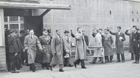 The duke visiting a German manufacturing facility. Photo by anonymous (c. October 1937). Duke’s of Dorchester/PA Wire.