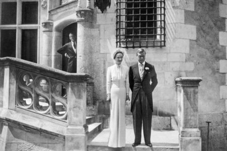 The Duke and Duchess standing on the steps of Château de Candé after their wedding. Photo by anonymous (c. June 1937).