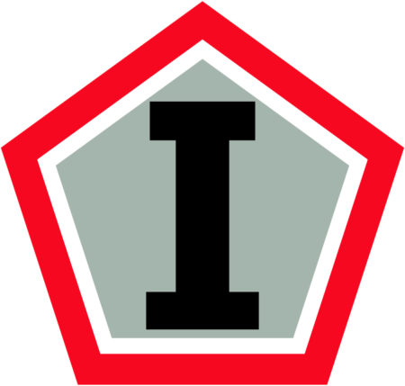 Symbol of 1st U.S. Army First Group. Illustration by anonymous. Upload by Vindicator (2007). PD-Unrestricted. Wikimedia Commons.