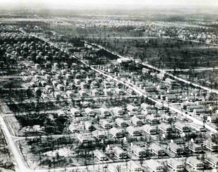 Aerial view of Camp Forrest in Tullahoma, Tennessee. Photo by anonymous (c. 1941) Tennessee State Library and Archives.