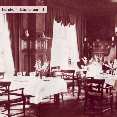 Interior of the Horcher restaurant in Berlin. Gustave Horcher founded the restaurant in the 1900s and his son, Otto Horcher, catered to the Nazi elite before moving the restaurant in 1943 to Madrid, Spain. Photo by anonymous (date unknown). www.restauranthorcher.com
