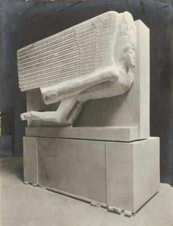 The sculpture for Wilde’s tomb in Jacob Epstein’s Chelsea studio. Photo by Frederick Henry Evans (c. 1912).