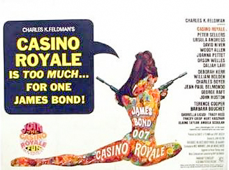 U.K. cinema poster for Casino Royale. Photo by anonymous. Poster by Robert McGinnis (c. 1967).