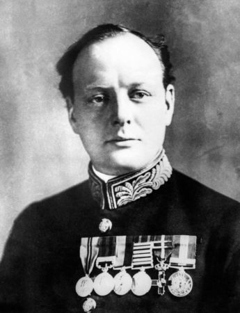 Winston Churchill in the official dress of First Lord of the Admiralty. Photo by anonymous (16 September 1914). PD-Published prior to 1927. Wikimedia Commons.