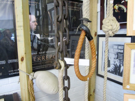 Hangman’s noose and other items of the executioner’s trade. Photo by anonymous (date unknown). Wandsworth Prison Museum. 