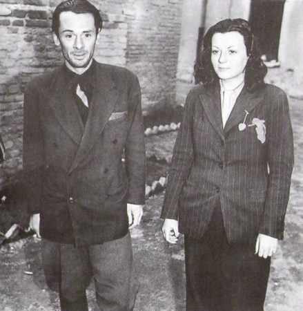 John Amery and Michelle Thomas in Milan after his capture by Italian partisans. Photo by anonymous (c. 1945).
