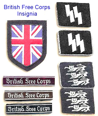 British Free Corps insignia worn on the uniforms of the men who enlisted in the British Free Corps, a unit of the Waffen-SS. Photo by anonymous (date unknown).