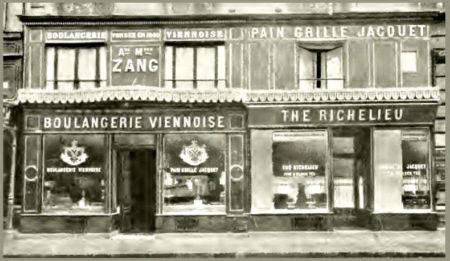 The original bakery where Auguste Zang may have invented the baguette, at 92, rue de Richelieu, Paris. Photo by anonymous (date unknown). 