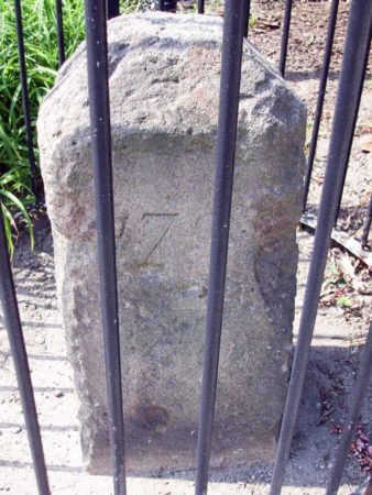 Boundary stone NE 2 between the District of Columbia and Takoma Park, Maryland. Photo by Bruce Anderson (August 2010). PD-CCA-Share Alike 2.0 Generic. Wikimedia Commons.