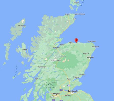 Northern Scotland marked where the German spies landed. Photo by Google Maps (date unknown). 