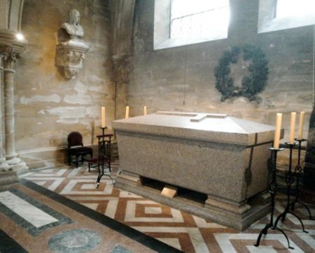 Napoléon III’s tomb within the crypt at St. Michael’s Abbey