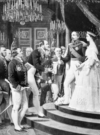 Napoléon III handing the annexation decree to Haussmann 1859