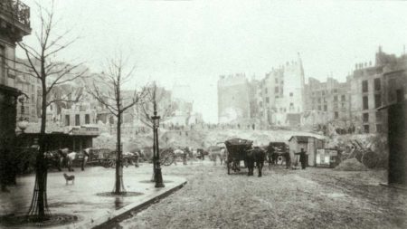 Paris Second construction Phase 1859 - 1867 Demolition of Butte des Moulins.