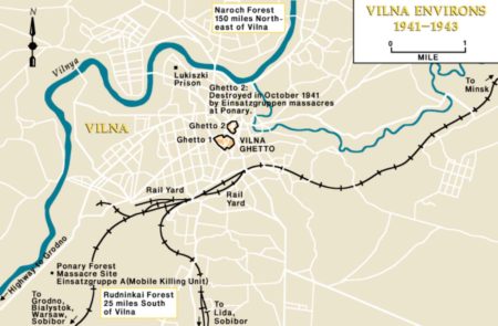 Map of Vilna on the Vilnya River.
