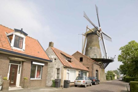 Contemporary view of the windmill in the village of s’Gravendeel.