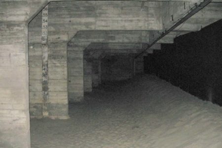 Inside one of the caissons.
