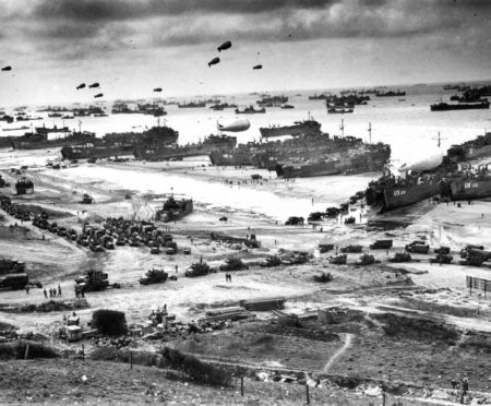 Omaha beach after the successful invasion.