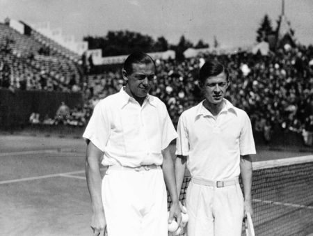 Gustave Jänecke (left) in Paris to play a professional tennis match