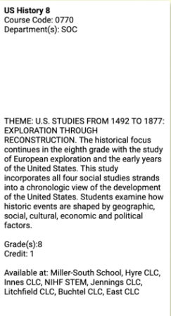 Course description for eighth grade social studies in Akron, Ohio “middle schools.”
