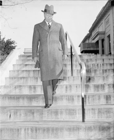 William C. Bullitt, U.S. envoy to France, leaving the White House after a meeting with President Roosevelt.