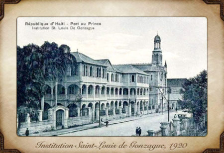 Institute of Saint-Louis de Gonzague. Postcard photo by anonymous (c. 1920). Posted by Jnicolas001. PD-CCA-Share Alike 3.0 Unported. Wikimedia Commons.