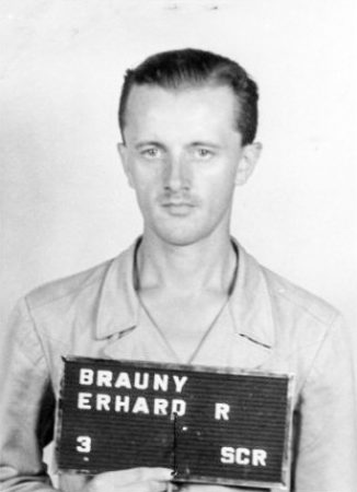 Former SS-Hauptscharführer, Erhard Brauny after his arrest for war crimes. Found guilty, he was sentenced to life imprisonment.