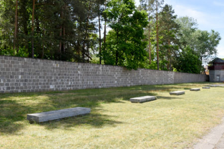 View inside KZ Sachsenhausen of mass burial pits.