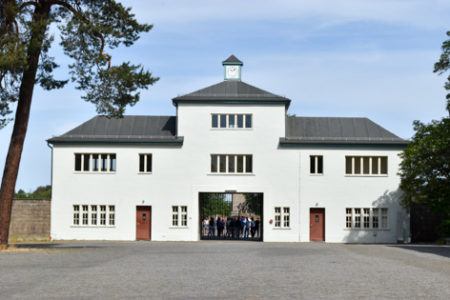 Entrance to prisoner’s camp in KZ Sachsenhausen.