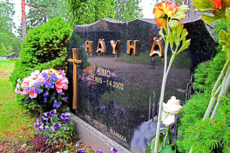 Simo Häyhä’s grave in the Ruokolahti Church graveyard, Karelia, Finland.